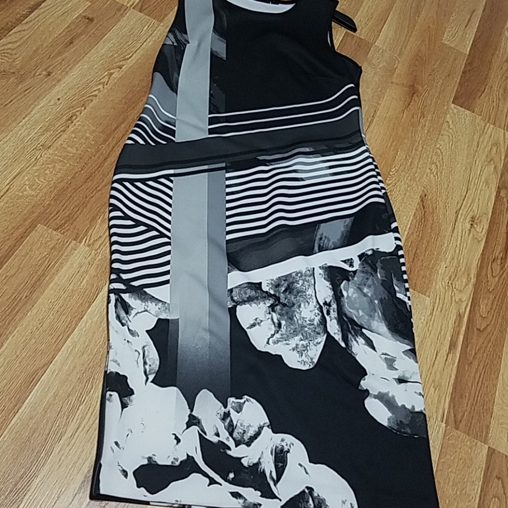 Long black dress with design